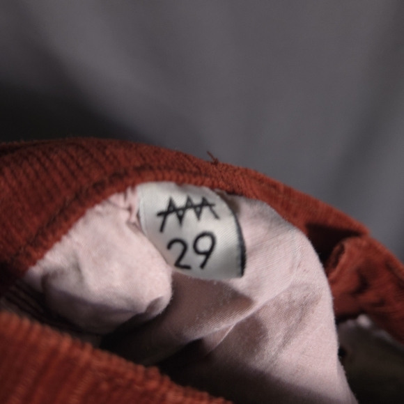 Free People‎ Zee Gee Why Corduroy Pants Raw Hem Cropped Size 29 - Picture 7 of 9